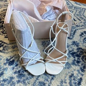BCBGeneration white strappy heels